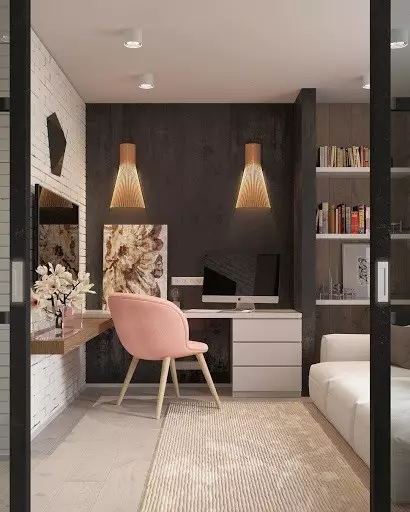 女の子のための現代の寝室のデザイン：配置のニュアンスと50の例 10014_65