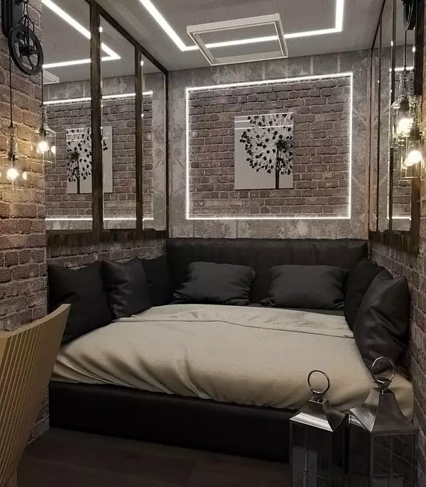 Pequeno quarto em estilo loft ...