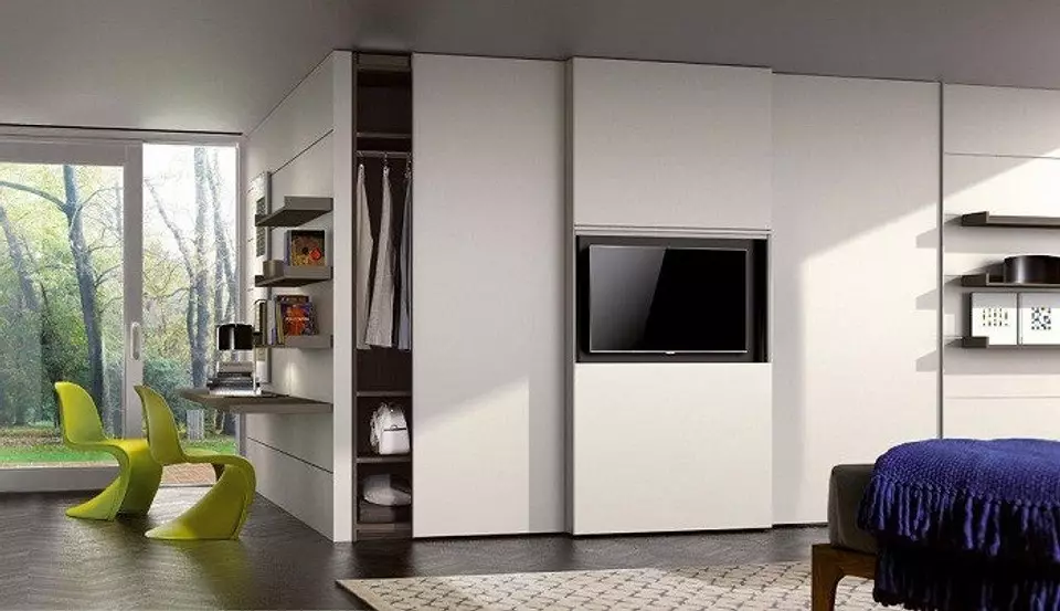 거실의 현대 캐비닛 : 인테리어에서 선택하고 입력하는 방법 10035_3
