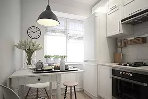 Virtuvės išdėstymas 6 metrai su šaldytuvu: sėkmingų pavyzdžių nuotrauka ir registracijos patarimai 10036_1