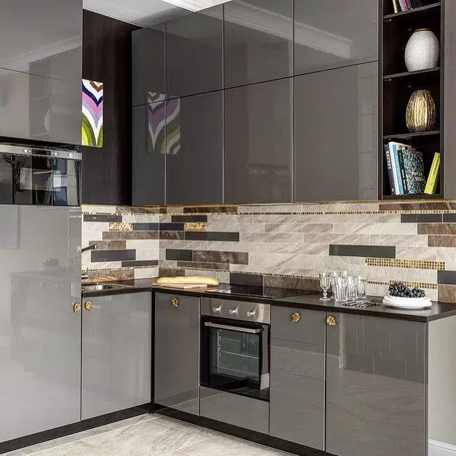 Virtuvės išdėstymas 6 metrai su šaldytuvu: sėkmingų pavyzdžių nuotrauka ir registracijos patarimai 10036_101