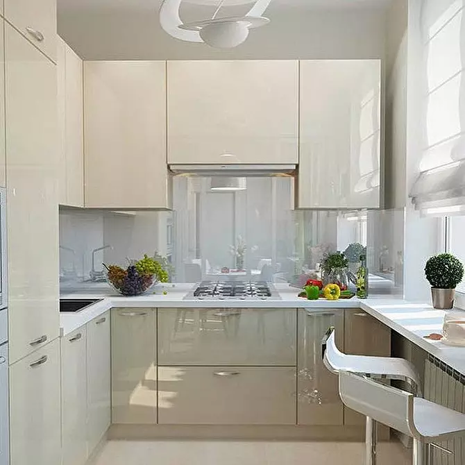 Küchenlayout 6 Meter mit Kühlschrank: Foto zu erfolgreichen Beispielen und Registrierungs-Tipps 10036_104
