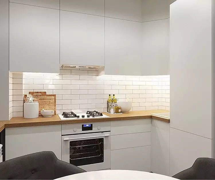 Küchenlayout 6 Meter mit Kühlschrank: Foto zu erfolgreichen Beispielen und Registrierungs-Tipps 10036_106