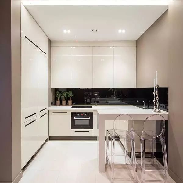 Küchenlayout 6 Meter mit Kühlschrank: Foto zu erfolgreichen Beispielen und Registrierungs-Tipps 10036_107