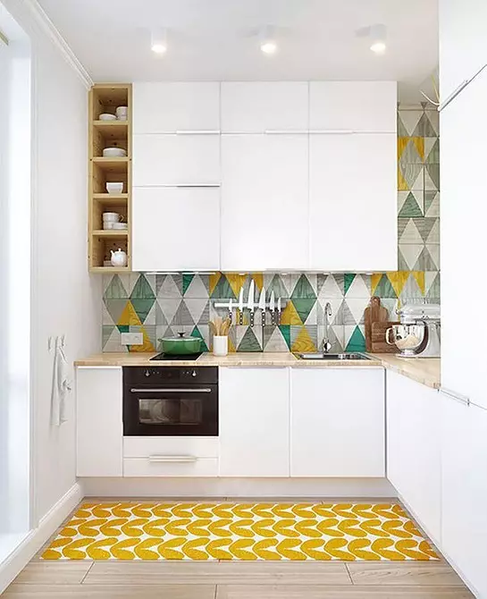 Küchenlayout 6 Meter mit Kühlschrank: Foto zu erfolgreichen Beispielen und Registrierungs-Tipps 10036_21