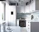 Kjøkkenoppsett 6 meter med kjøleskap: Foto av vellykkede eksempler og registreringstips 10036_29