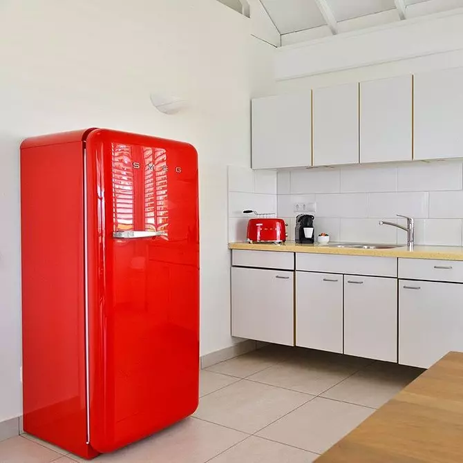 طرح آشپزخانه 6 متر با یخچال و فریزر: عکس از نمونه های موفق و راهنمایی های ثبت نام 10036_39