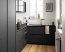 Virtuves izkārtojums 6 metri ar ledusskapi: Foto no veiksmīgiem piemēriem un reģistrācijas padomi 10036_79