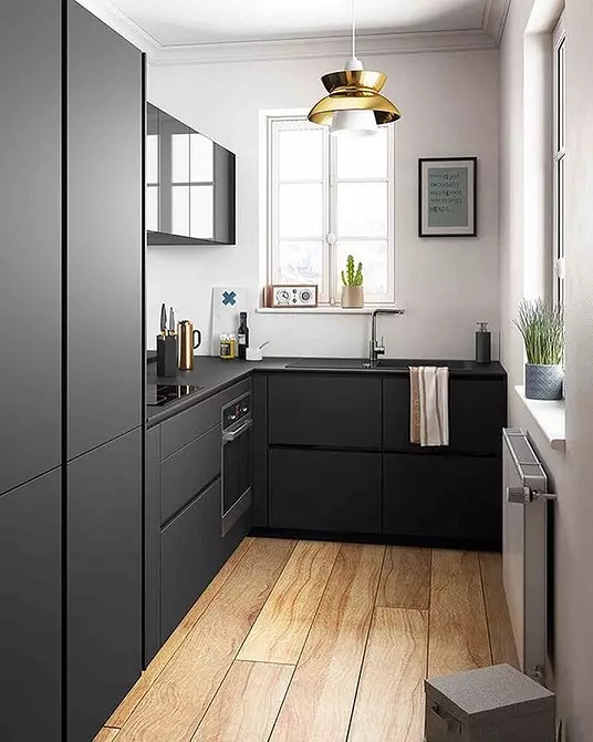 Küchenlayout 6 Meter mit Kühlschrank: Foto zu erfolgreichen Beispielen und Registrierungs-Tipps 10036_83