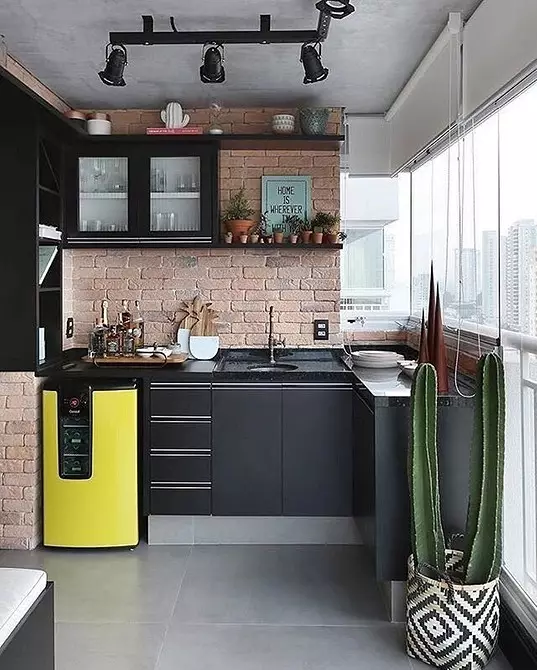 Küchenlayout 6 Meter mit Kühlschrank: Foto zu erfolgreichen Beispielen und Registrierungs-Tipps 10036_84
