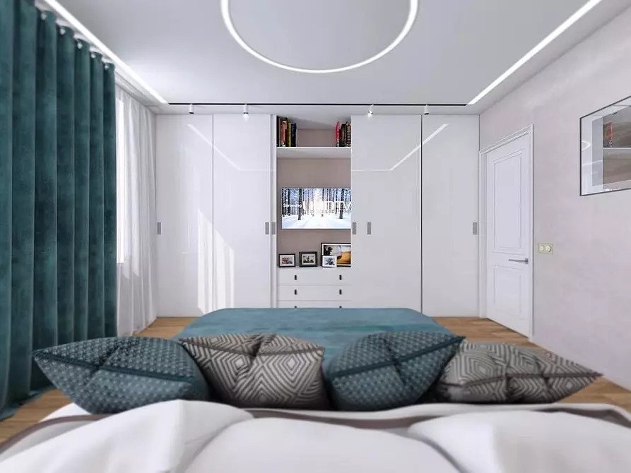 Модерни гардероби во спалната соба: Фото и инструкции, како да ги лоцираат 10044_50