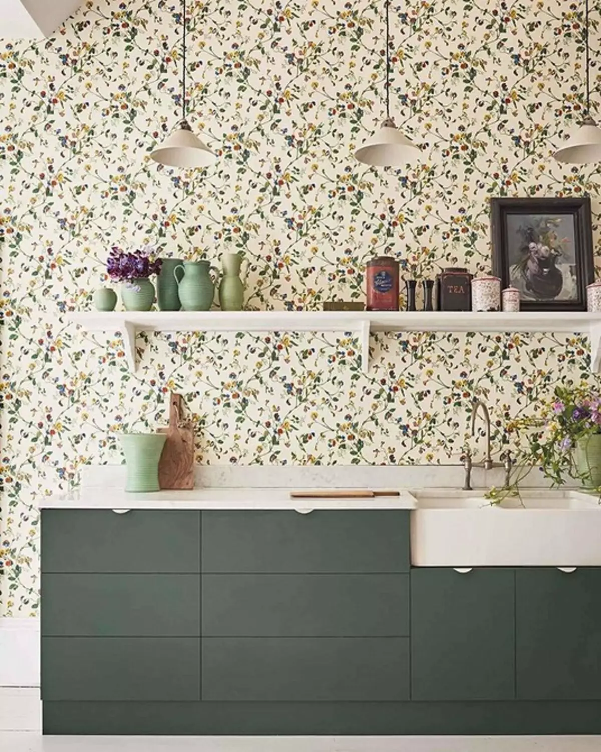 私たちは台所のための壁紙を選びます：材料、色、そして成功した組み合わせ 10054_12