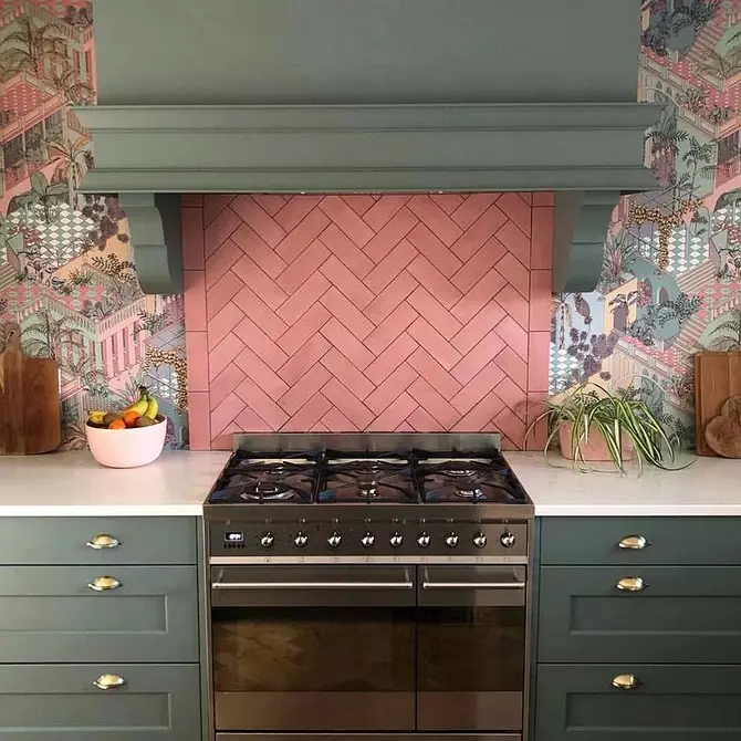 We kiezen aan wallpapers voor de keuken: materialen, kleuren en succesvolle combinaties 10054_23