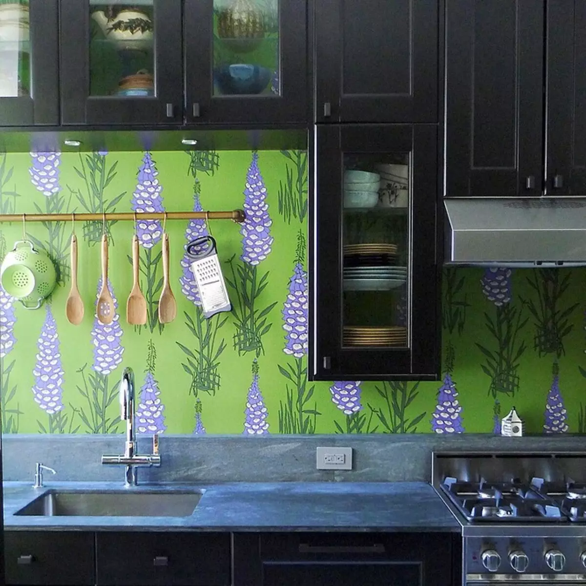 Kami milih wallpaper pikeun dapur: bahan, warna sareng kombinasi anu suksés 10054_29
