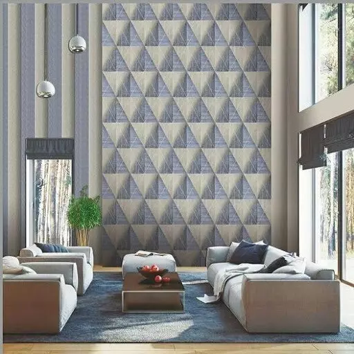 Gagasan ngagabungkeun wallpaper di ruang tamu: tips mangpaat sareng 40+ poto interior 10061_12