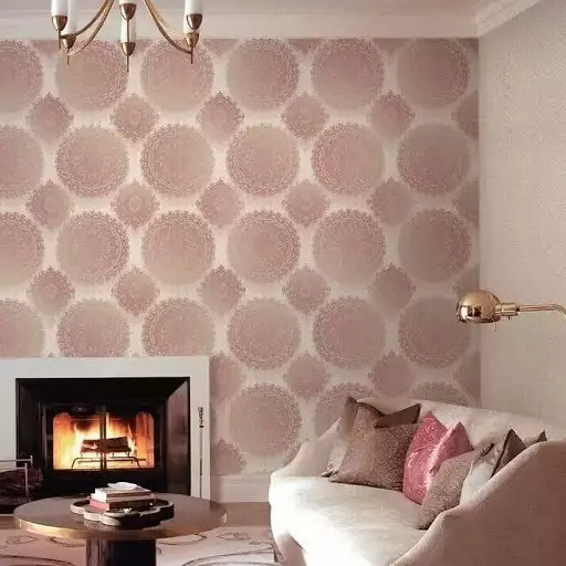 Die Ideen der Kombination von Wallpaper im Wohnzimmer: Nützliche Tipps und 40 Fotos von Interieur 10061_15