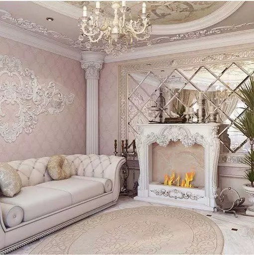 As idéias de combinar papel de parede na sala de estar: dicas úteis e 40 + fotos de interiores 10061_59