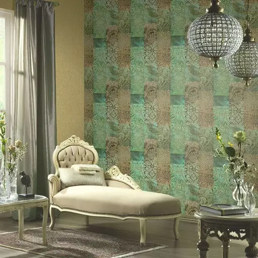 As idéias de combinar papel de parede na sala de estar: dicas úteis e 40 + fotos de interiores 10061_78