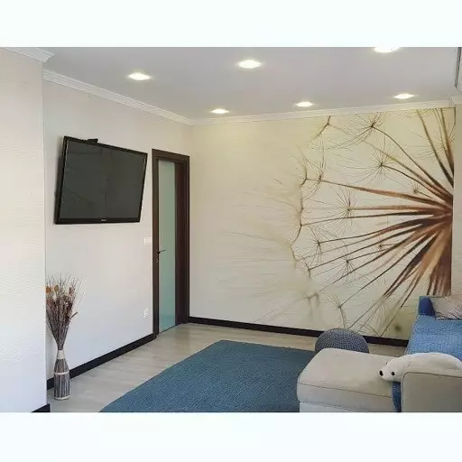 Gagasan ngagabungkeun wallpaper di ruang tamu: tips mangpaat sareng 40+ poto interior 10061_82
