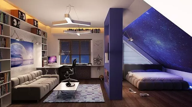 Paano pumili ng isang teenager-boy room design: ang pinakamahusay na mga estilo, kulay at mga diskarte sa palamuti 10068_12