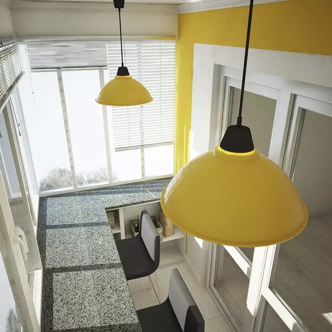 We ontwerpen het interieur van de keuken met een balkon of loggia: 30 delive ideeën met foto's 10074_17