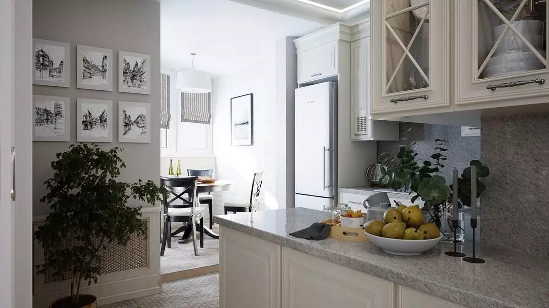 We ontwerpen het interieur van de keuken met een balkon of loggia: 30 delive ideeën met foto's 10074_49