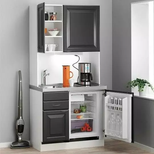 Kitchen design with refrigerator in Khrushchev: 45 examples that can be repeated 10089_32