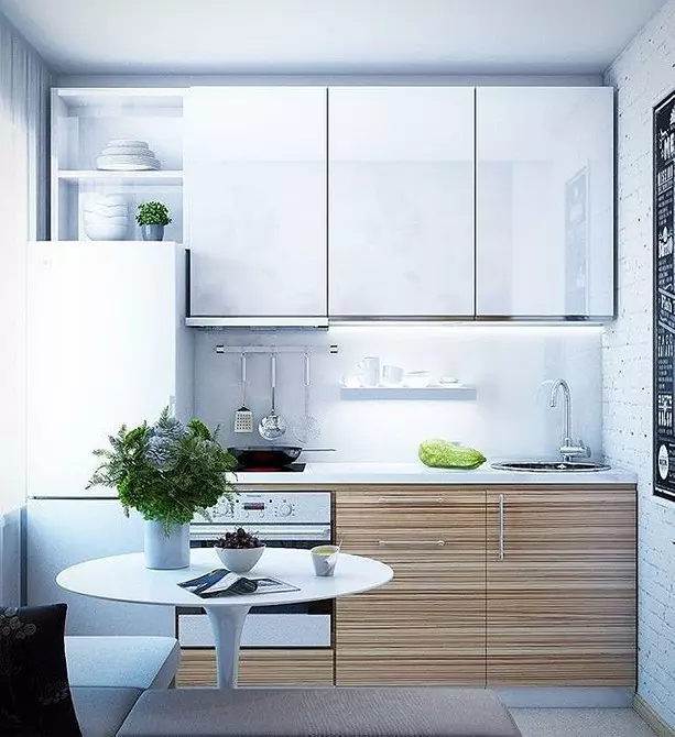 Kitchen design with refrigerator in Khrushchev: 45 examples that can be repeated 10089_82