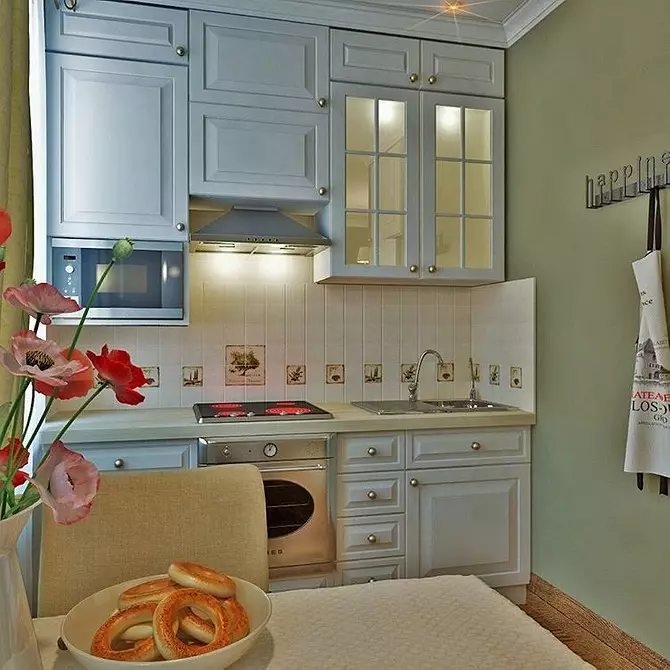 Kitchen design with refrigerator in Khrushchev: 45 examples that can be repeated 10089_90
