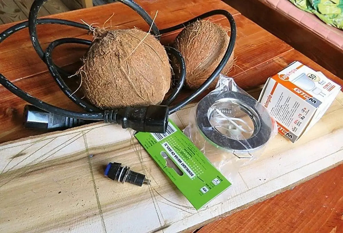Hvordan lage en lampe for å lese fra ... kokosnøtt 10103_2