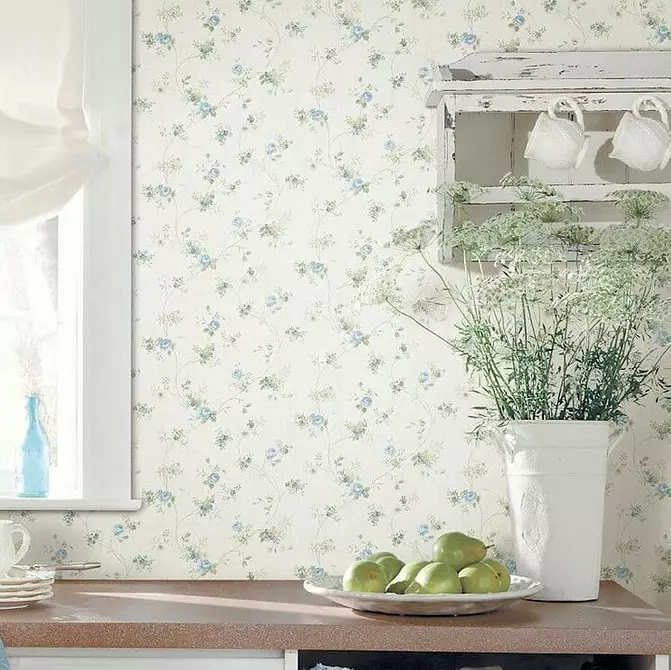 Wallpaper for small cuisine, visually increasing space: 50+ best ideas 10129_12
