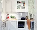 Wallpaper foar lytse keuken, fisueel tanimmende romte: 50+ bêste ideeën 10129_34
