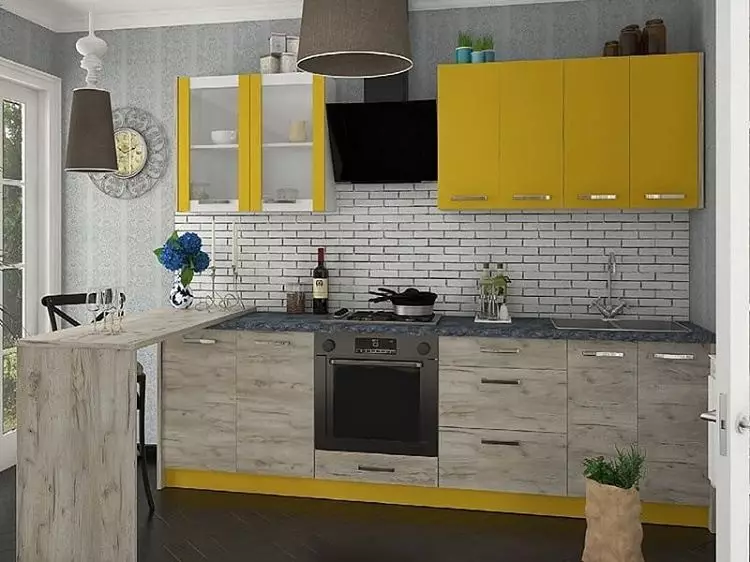 Tapetes mazām virtuvēm, vizuāli palielinot telpu: 50+ labākās idejas 10129_40