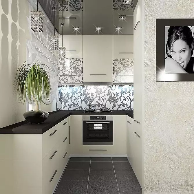 Tapetes mazām virtuvēm, vizuāli palielinot telpu: 50+ labākās idejas 10129_54
