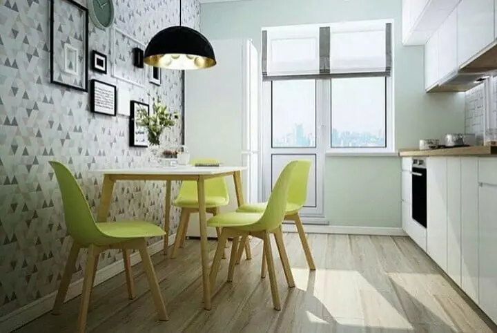 Behang voor kleine keuken, visueel toenemende ruimte: 50+ beste ideeën 10129_72