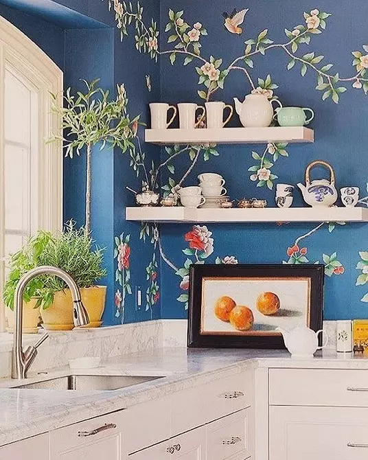 Wallpaper für kleine Küche, visuell steigender Raum: 50 Best-Ideen 10129_78