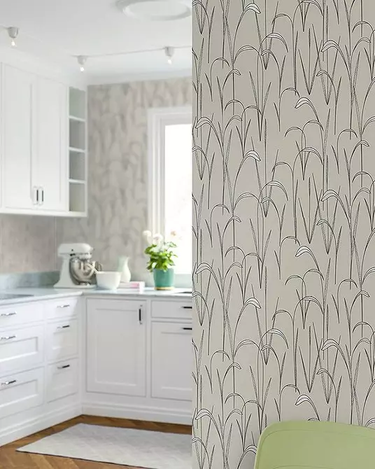 Wallpaper for small cuisine, visually increasing space: 50+ best ideas 10129_88