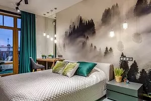 Disenyo ng Bedroom na may Mga Wallpaper ng Larawan: Mga Tip sa Disenyo ng Room at 50 Mga Solusyon sa Panloob 10155_1