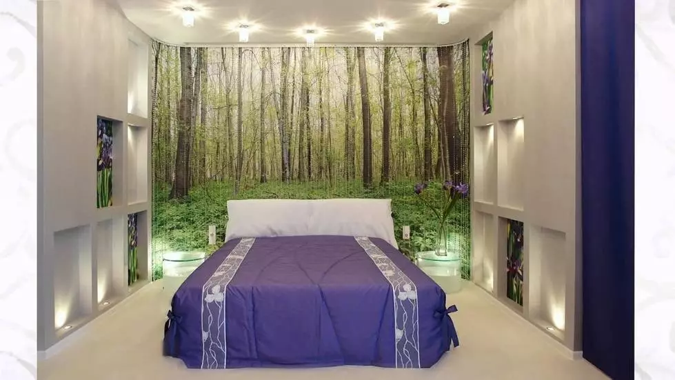 Reka Bentuk Bilik Tidur dengan Wallpaper Foto: Tips Reka Bentuk Bilik dan 50 Penyelesaian Interior 10155_39