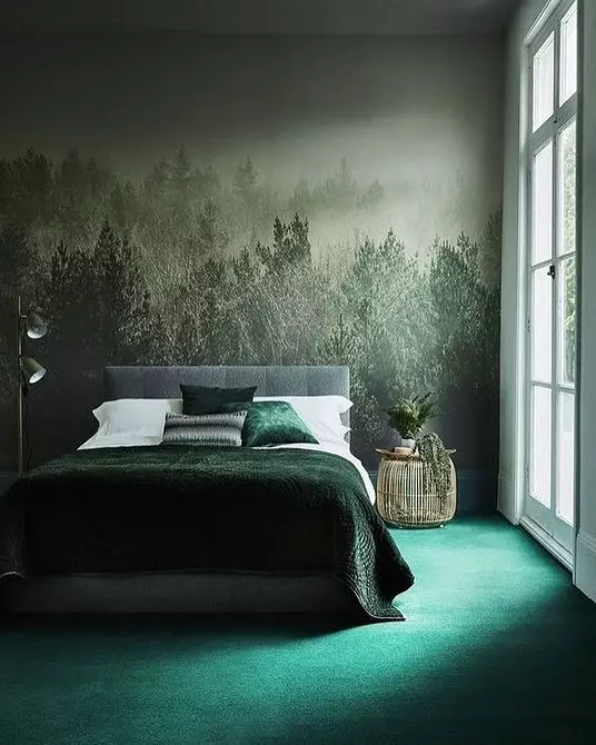 Reka Bentuk Bilik Tidur dengan Wallpaper Foto: Tips Reka Bentuk Bilik dan 50 Penyelesaian Interior 10155_48