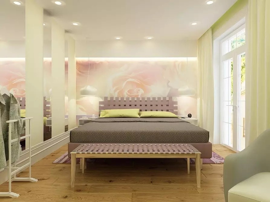 Fotoğraf duvar kağıtları ile yatak odası tasarımı: oda tasarım ipuçları ve 50 iç çözüm 10155_57