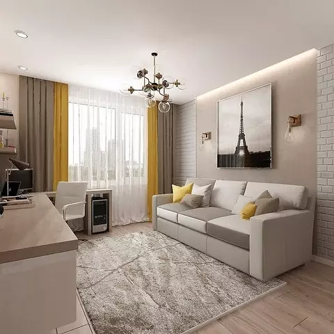 Modern bir oturma odasında kabin