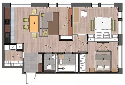 Triumpka für zwei Familien: Nachdenkliches Interieur im modernen Stil 10203_12