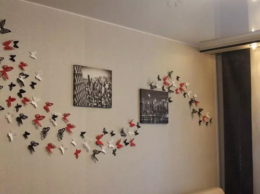 Kaip padaryti, kad popieriaus drugeliai ant sienos tai daro patys: instrukcijos ir trafaretai 10208_27