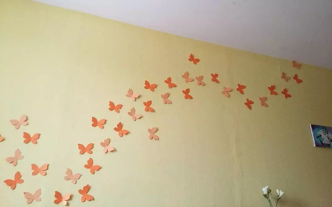 Jak zrobić papierowe motyle na ścianie, zrób to sam: instrukcje i szablony 10208_33