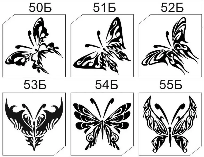 Come fare le farfalle di carta sul muro fai da te: istruzioni e stencil 10208_43