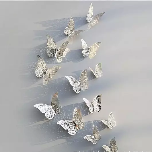 Kuinka tehdä paperin perhoset seinään tekevät sen itse: Ohjeet ja stensiilit 10208_50
