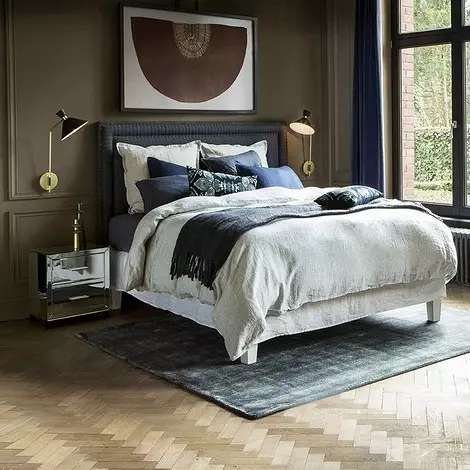 Carpet woolen du-kolora Eberling blua / griza