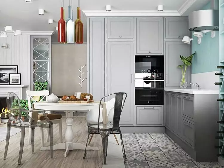 Virtuves lustras mūsdienu stilā: 100+ fotogrāfijas no labākajiem modeļiem un padomiem izvēle 10228_76