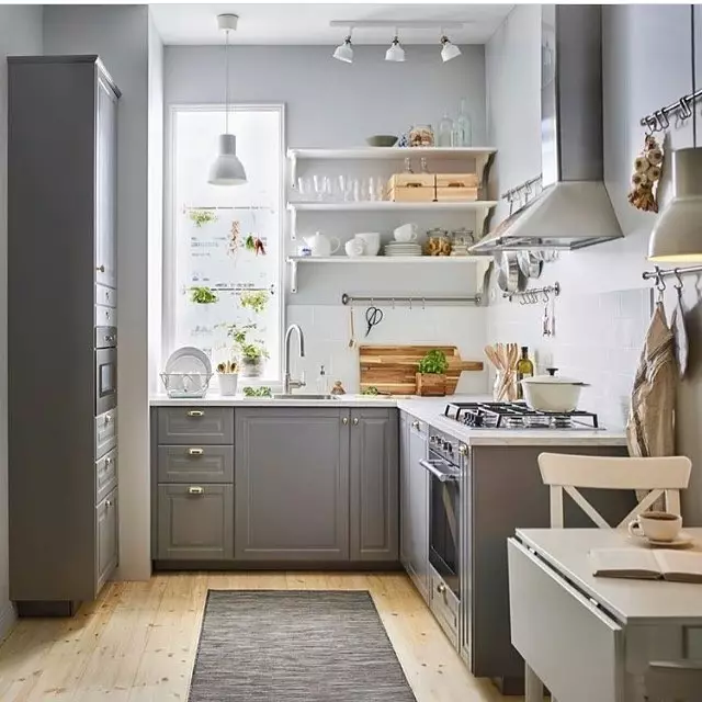 Fachadas de cociña Orzamento de IKEA: 50 exemplos elegantes de uso no interior 10236_71